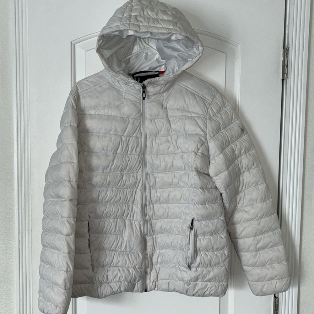 Spyder Thermaweb down puffer hooded jacket L